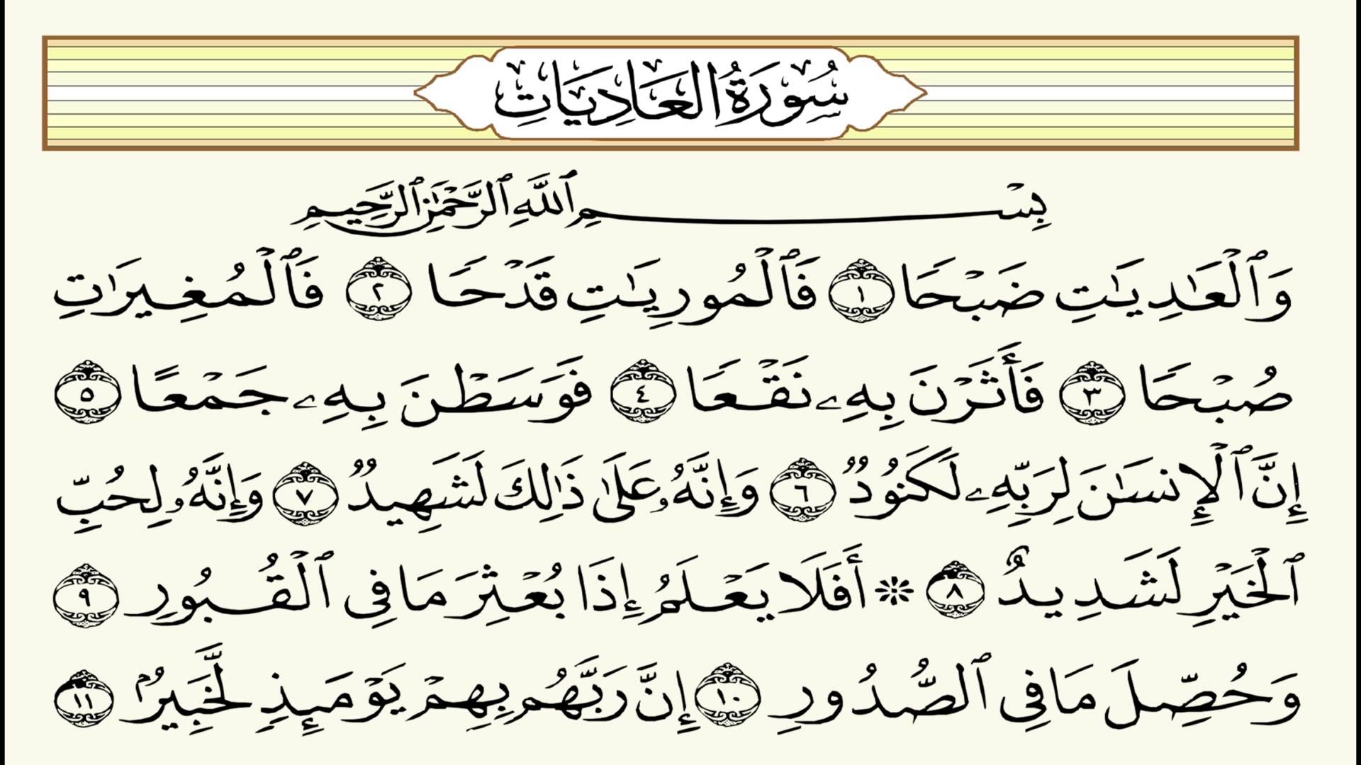 تفسير حلم رؤية أو سماع سورة العاديات في المنام