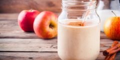 عصير التفاح بالحليب