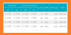 مواعيد اختبار التحصيلي 2022