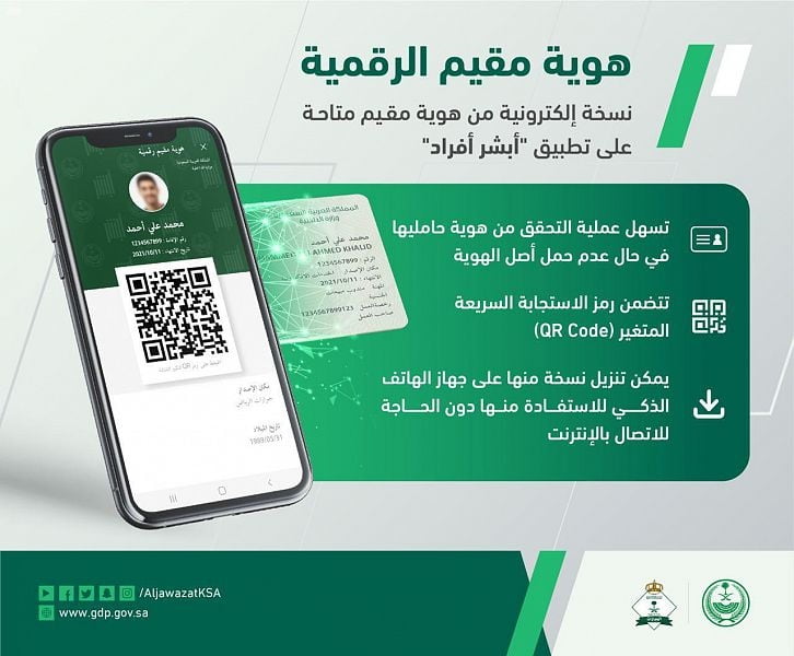 طريقة الحصول على هوية مقيم الرقمية وتفعيلها عبر أبشر