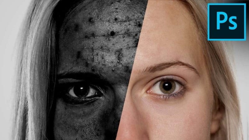 نستطيع إزالة البقع الداكنة من الصورة من مجموعة التعديلات ثم اختار خيار العين الحمراء