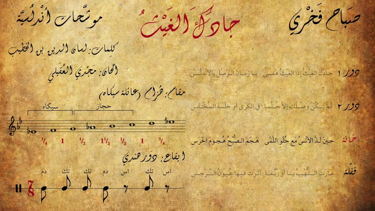 أغنية جـــادك الغيث اذا الغيث همـــى كلمات