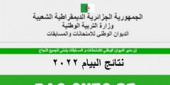 الان.رابط نتائج شهادة التعليم المتوسط resultat bem 2022