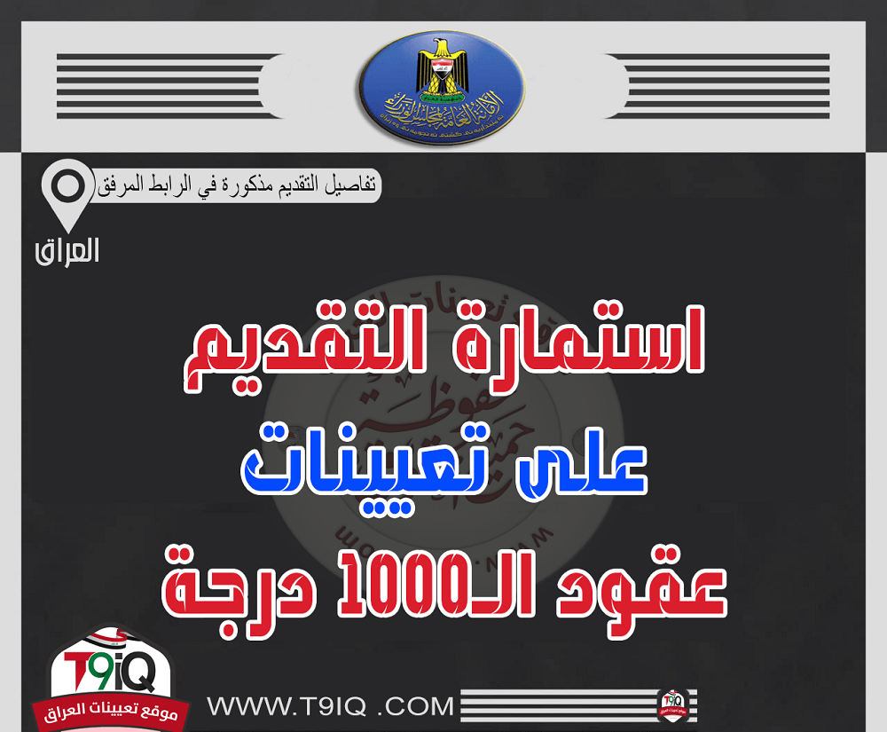 رابط التقديم على 1000 درجة وظيفية بغداد