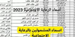 رابط الاستعلام عن أسماء المشمولين في الرعاية الاجتماعية pdf 2023