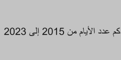 كم عدد الأيام من 2015 إلى 2023